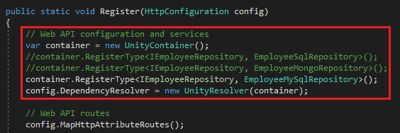 Connect MS SQL, MongoDB And MySQL Databases From Same MVC App Using Dependency Injection